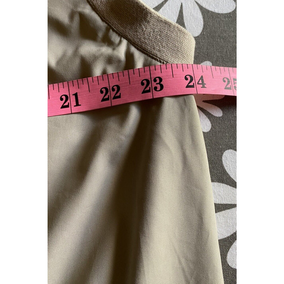 VTG Slazenger Mens M Vest Polyester Blend V Neck Tan Golf Shirt Lined Pockets - Picture 6 of 9